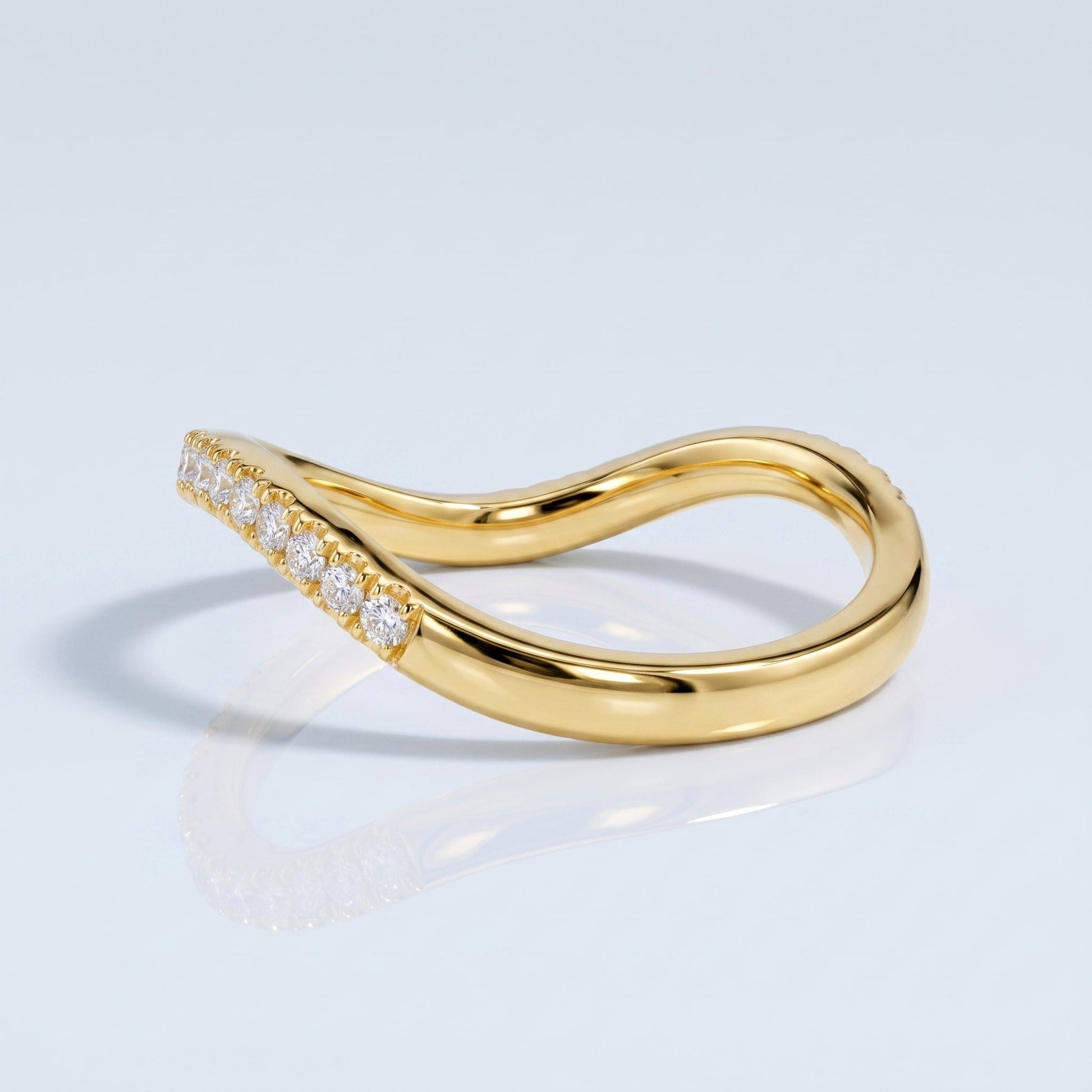 0.2 TCW Round Diamond Half Eternity DEF/VVS Lab Grown Wedding Band