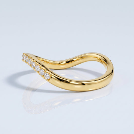 0.2 TCW Round Diamond Half Eternity DEF/VVS Lab Grown Wedding Band