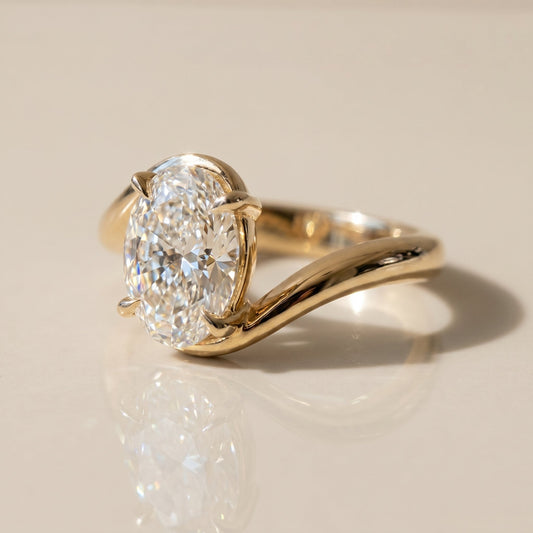 Oval Solitaire Engagement Ring – 2 CT Lab Grown Diamond