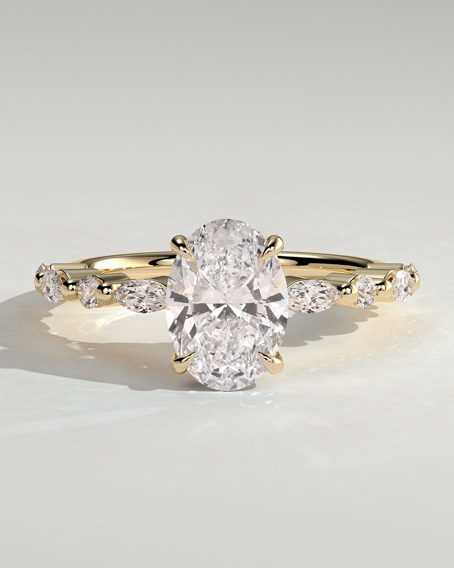 Round Halo, Pave & Split Shank Engagement Ring – 1.93 CT Lab Grown Diamond