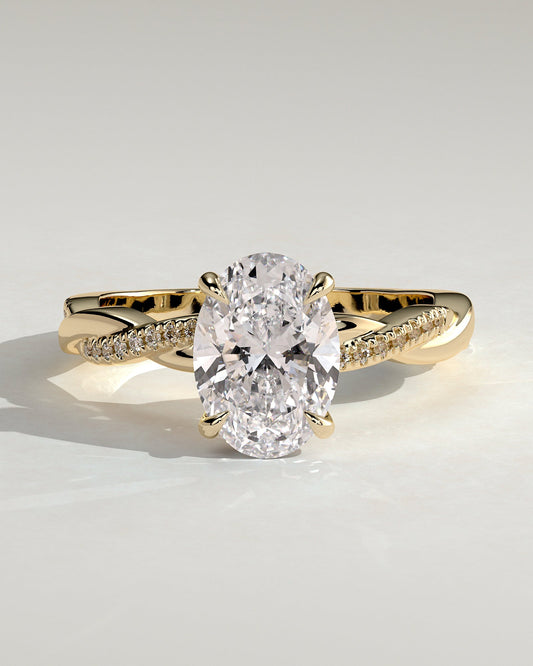 Round Halo, Pave & Split Shank Engagement Ring – 1.93 CT Lab Grown Diamond