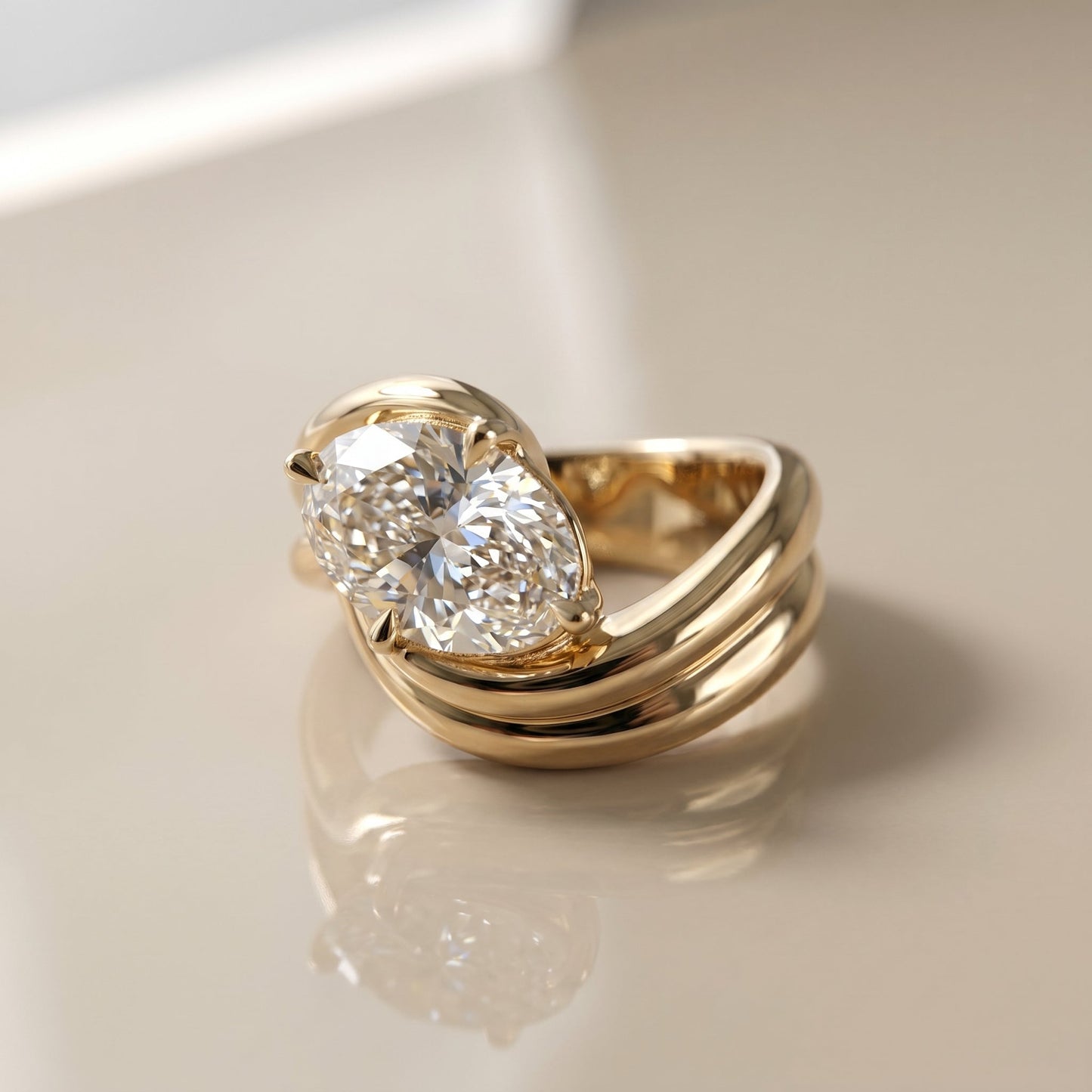 1.0 CT Round Solitaire Moissanite Diamond Bridal Ring Set