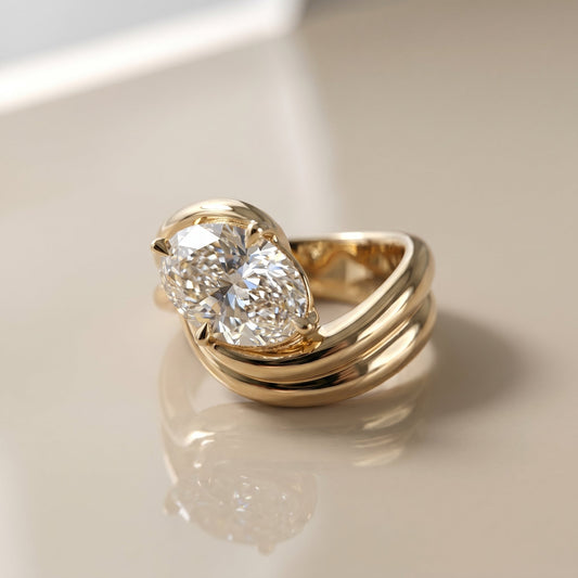 1.0 CT Round Solitaire Moissanite Diamond Bridal Ring Set