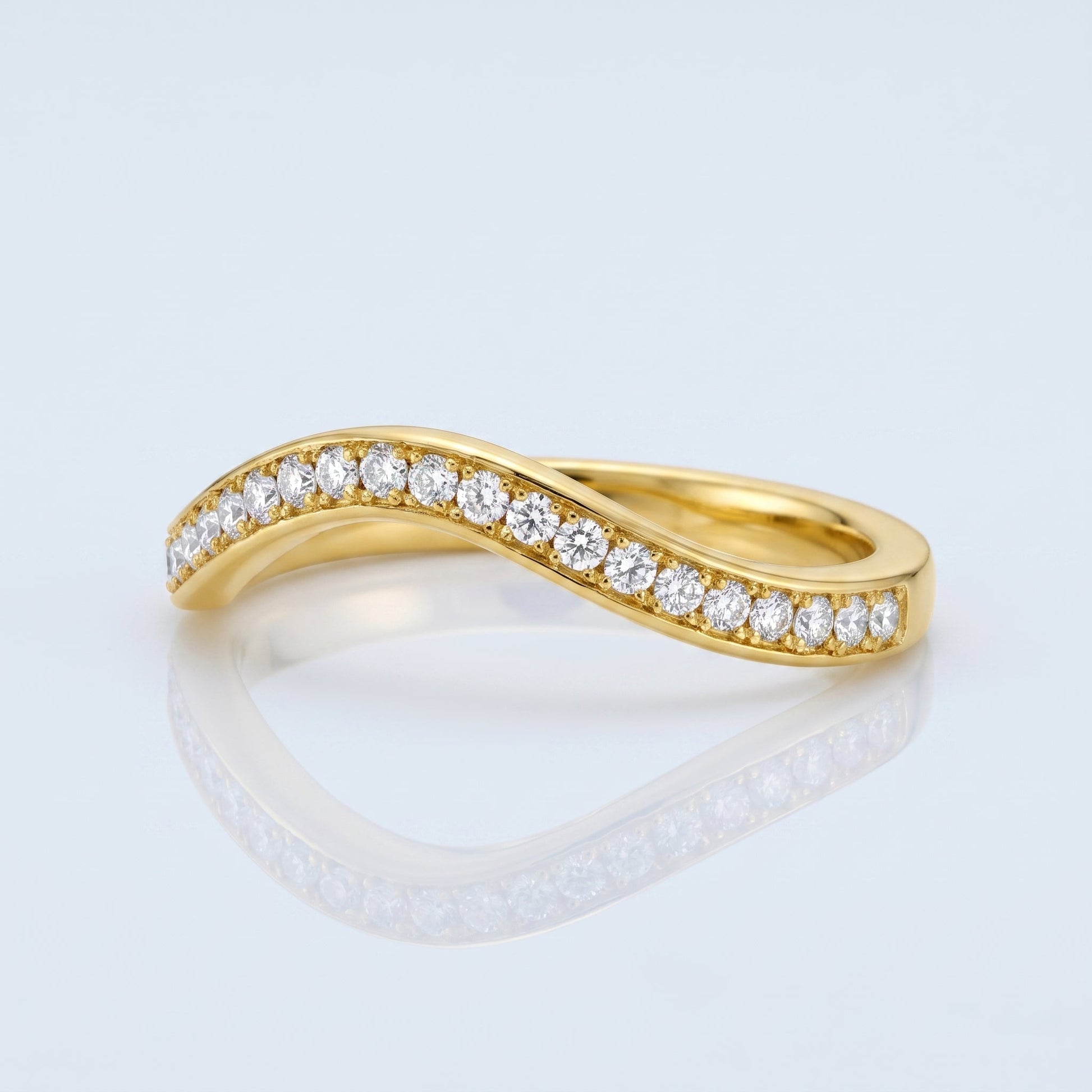 0.2 TCW Round Diamond Half Eternity DEF/VVS Lab Grown Wedding Band