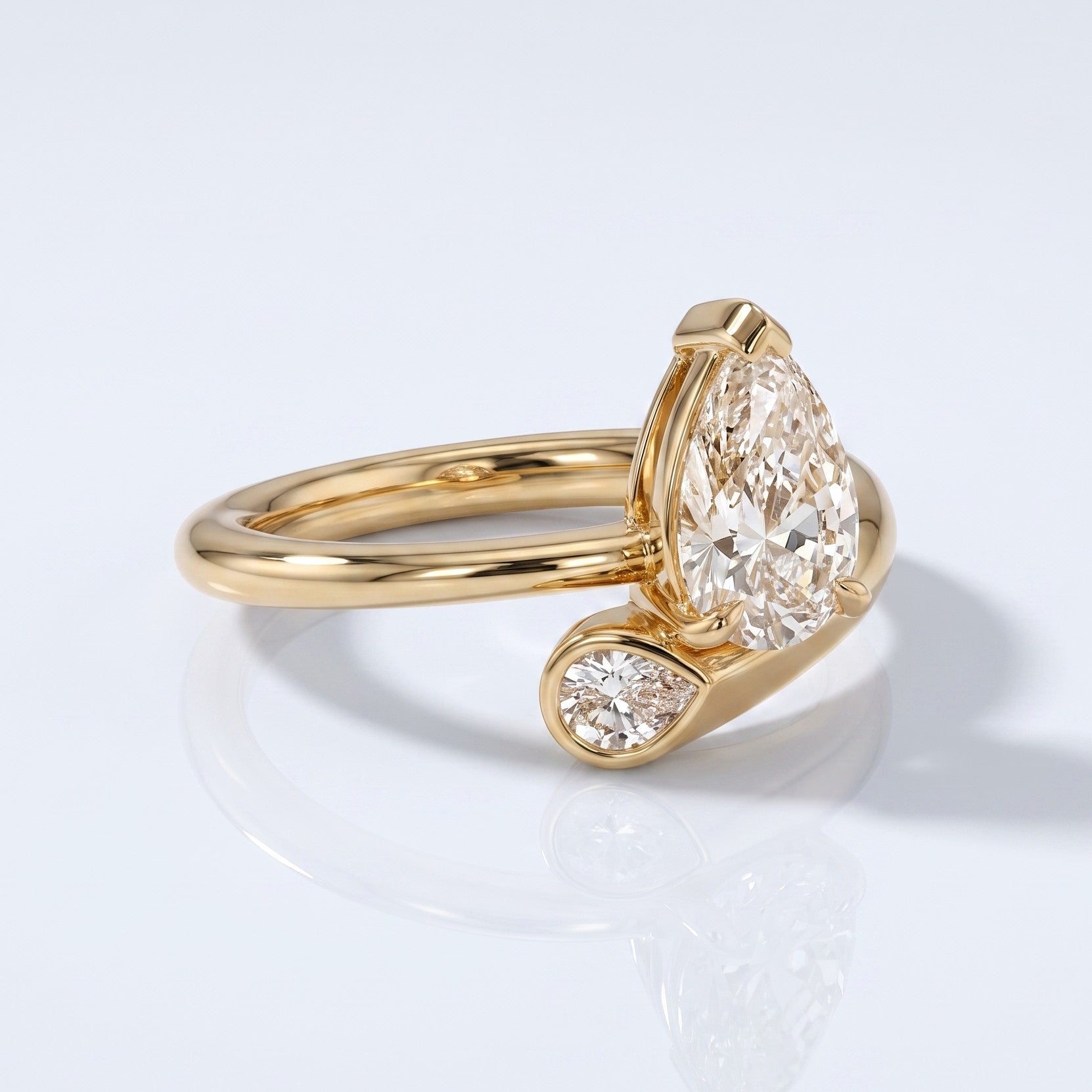 Marquise Swirl Solitaire Engagement Ring – 1 CT Lab Grown Diamond