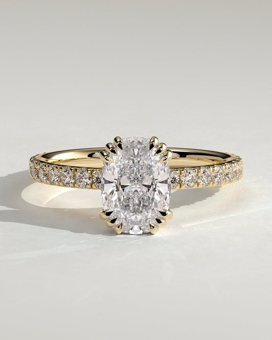 Round Halo, Pave & Split Shank Engagement Ring – 1.93 CT Lab Grown Diamond