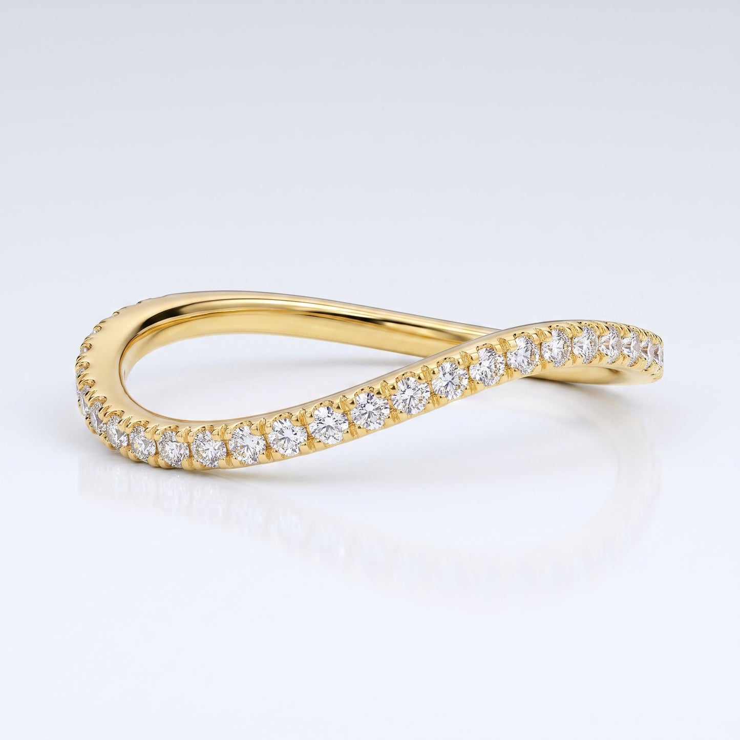 0.2 TCW Round Diamond Half Eternity DEF/VVS Lab Grown Wedding Band