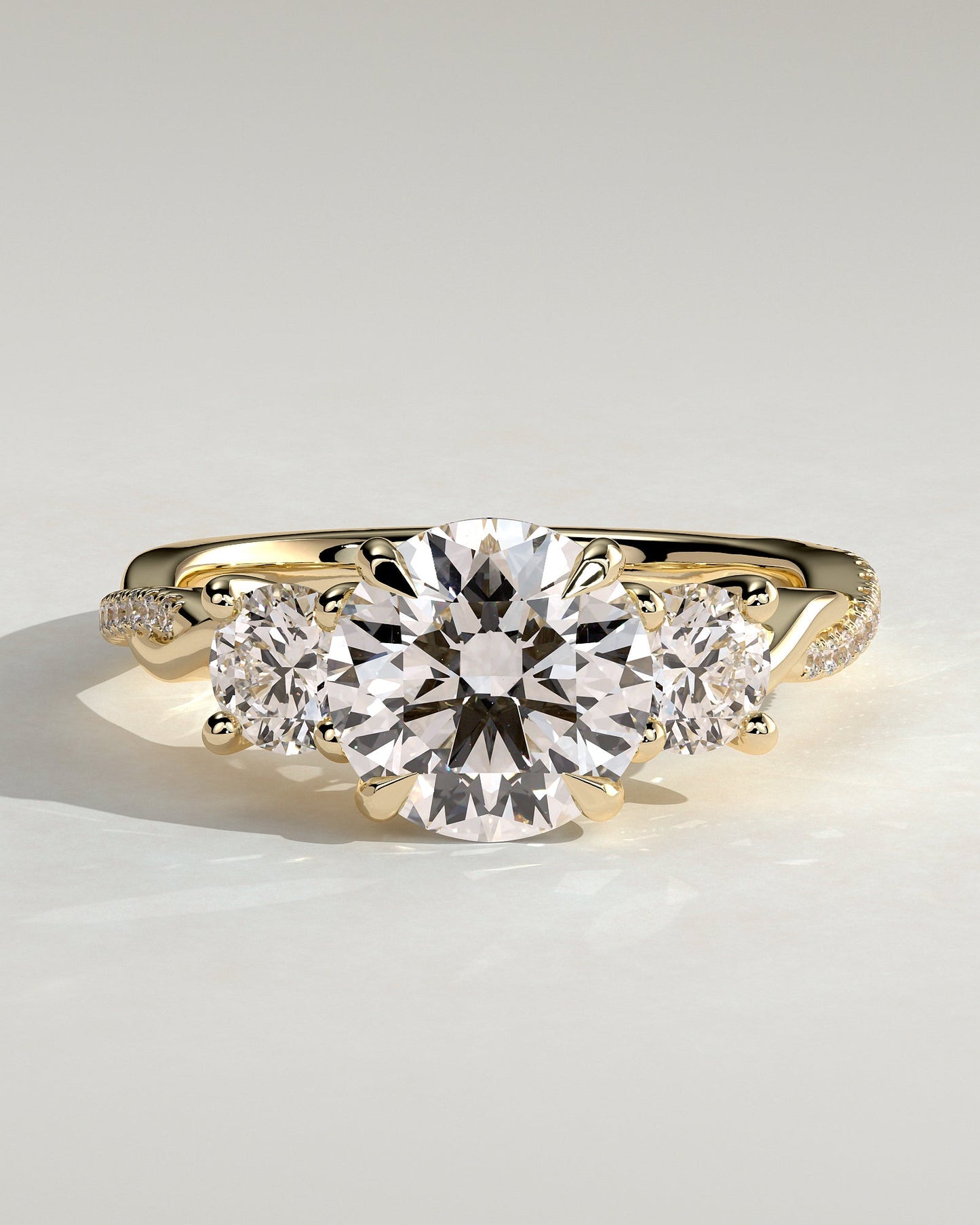 Round Halo, Pave & Split Shank Engagement Ring – 1.93 CT Lab Grown Diamond