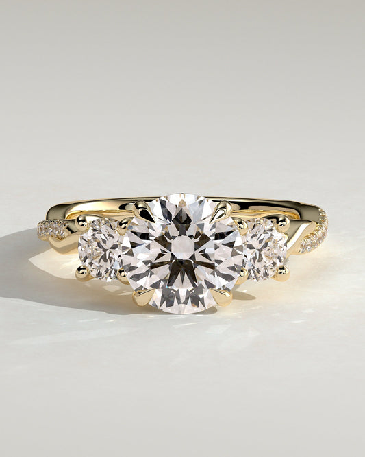 Round Halo, Pave & Split Shank Engagement Ring – 1.93 CT Lab Grown Diamond