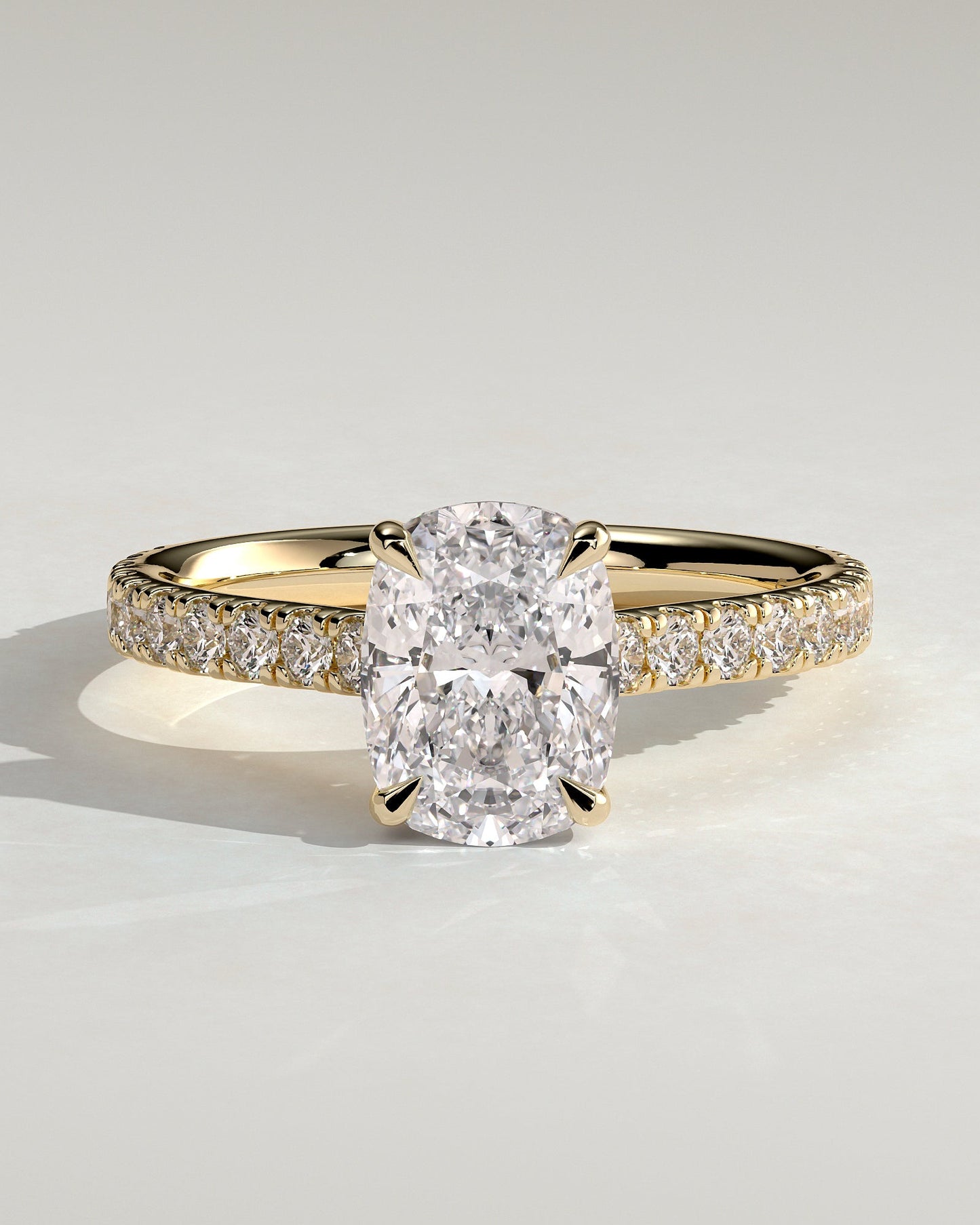 Round Halo, Pave & Split Shank Engagement Ring – 1.93 CT Lab Grown Diamond