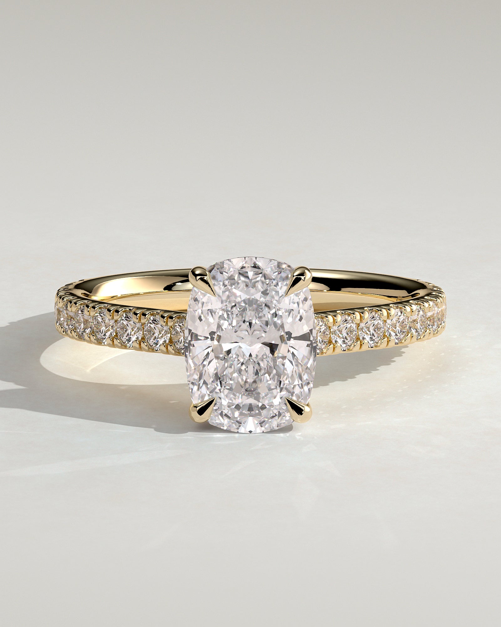 Round Halo, Pave & Split Shank Engagement Ring – 1.93 CT Lab Grown Diamond