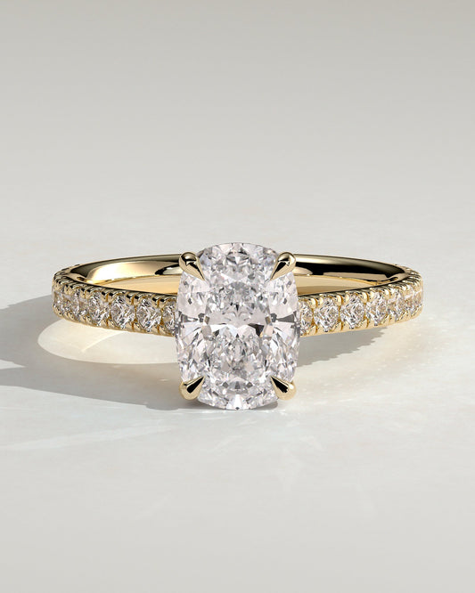 Round Halo, Pave & Split Shank Engagement Ring – 1.93 CT Lab Grown Diamond