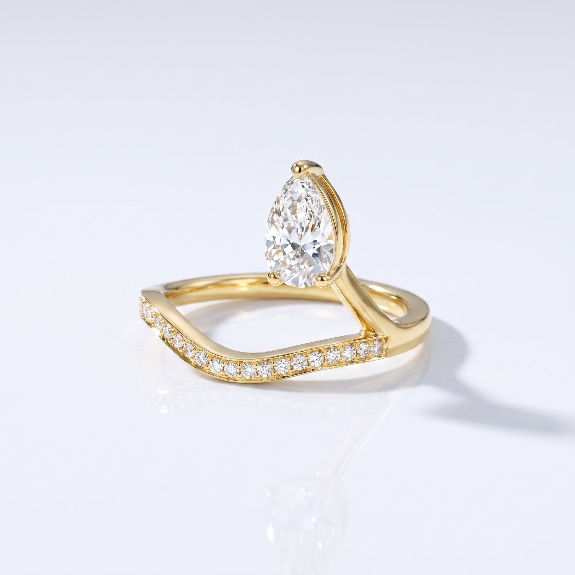 Marquise Swirl Solitaire Engagement Ring – 1 CT Lab Grown Diamond