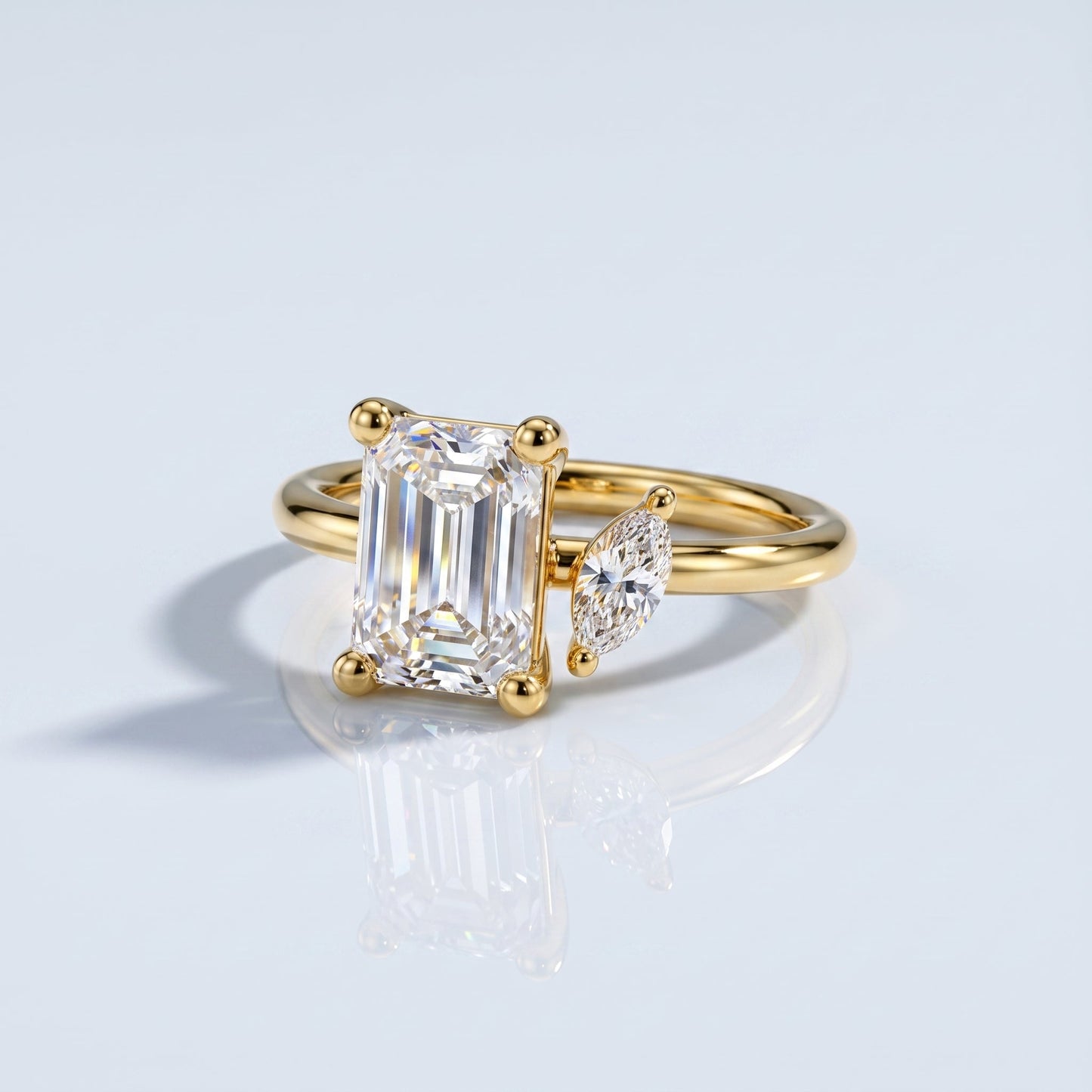Marquise Swirl Solitaire Engagement Ring – 1 CT Lab Grown Diamond