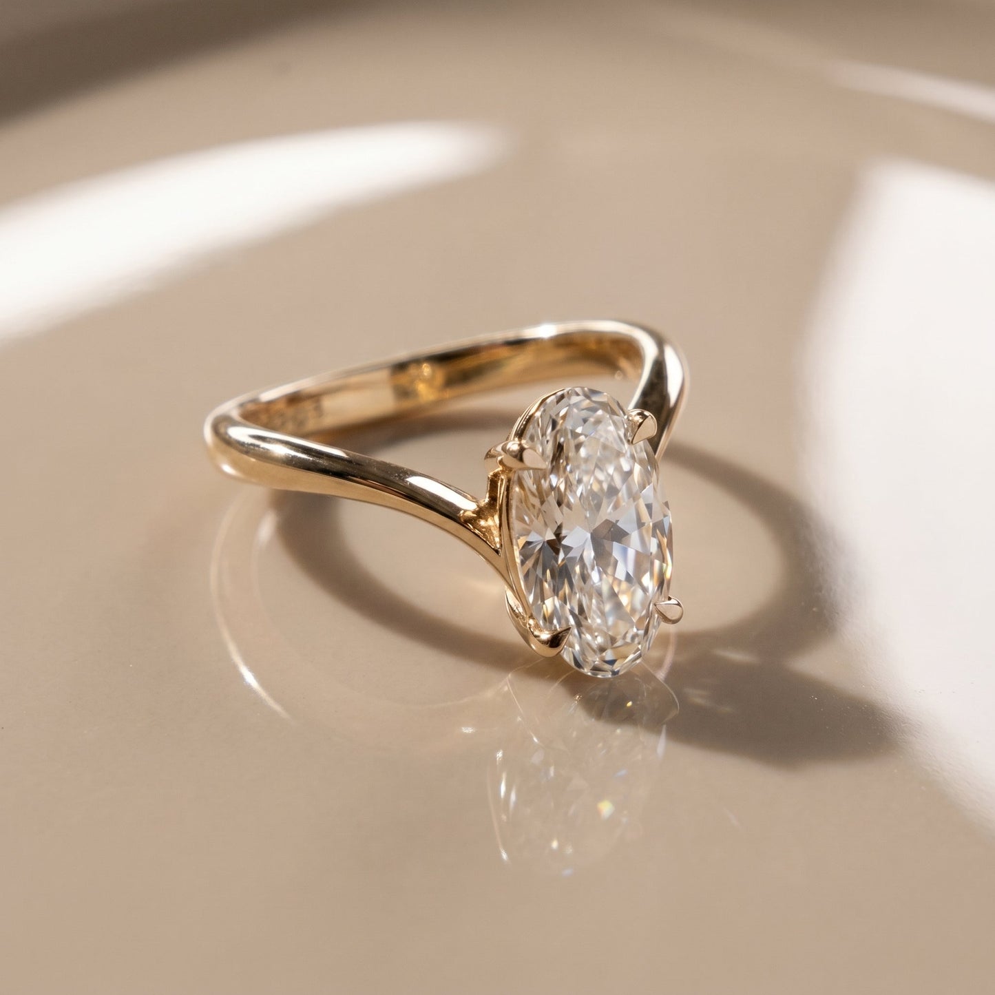 Oval Solitaire Engagement Ring – 2 CT Lab Grown Diamond