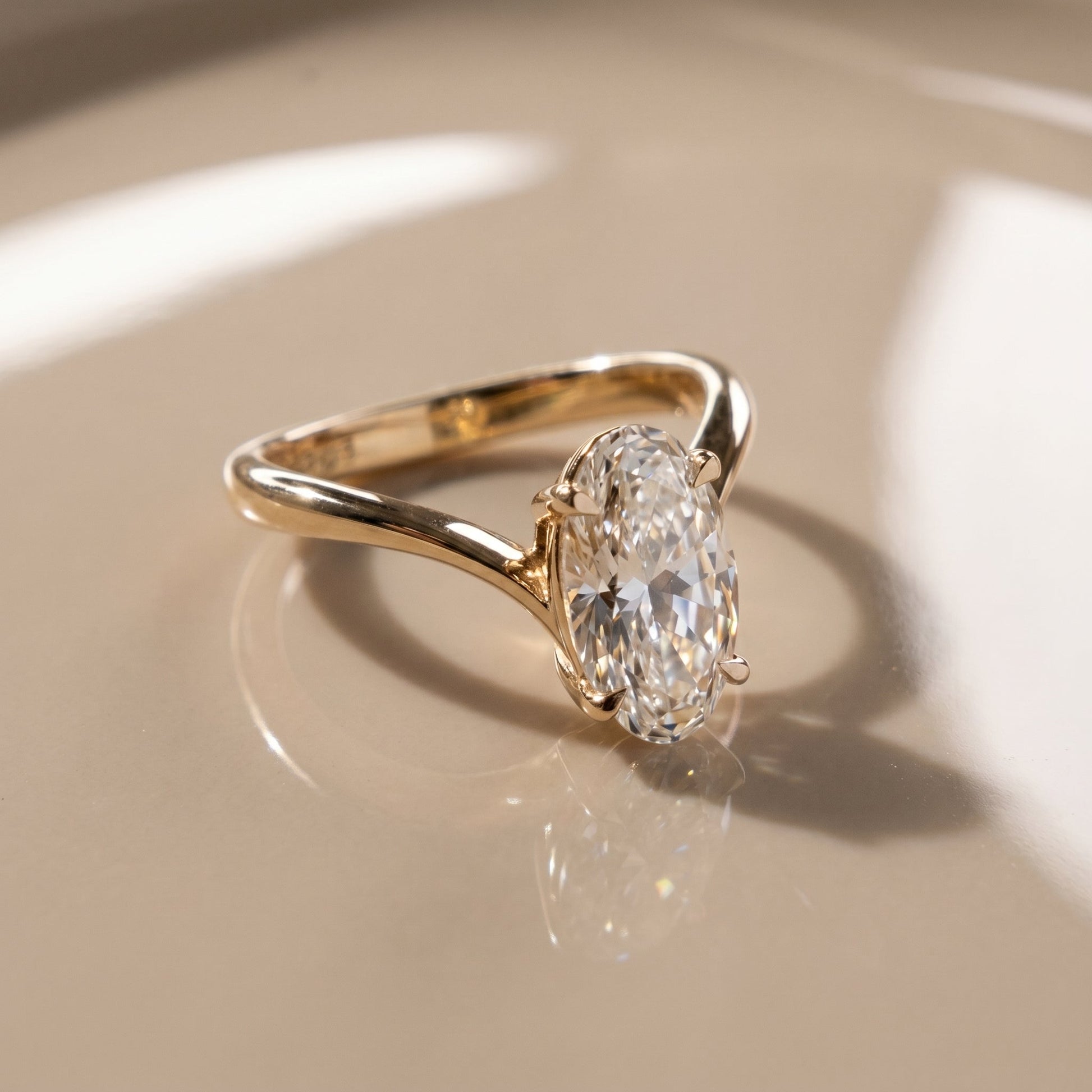 Oval Solitaire Engagement Ring – 2 CT Lab Grown Diamond