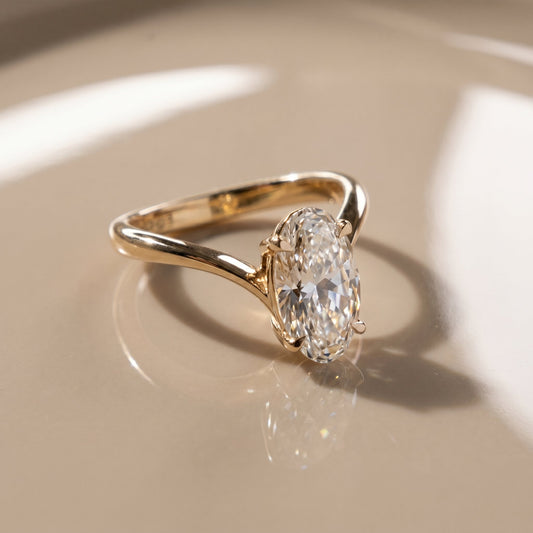 Oval Solitaire Engagement Ring – 2 CT Lab Grown Diamond