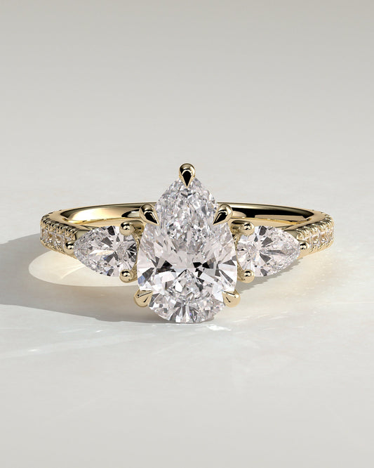 Round Halo, Pave & Split Shank Engagement Ring – 1.93 CT Lab Grown Diamond