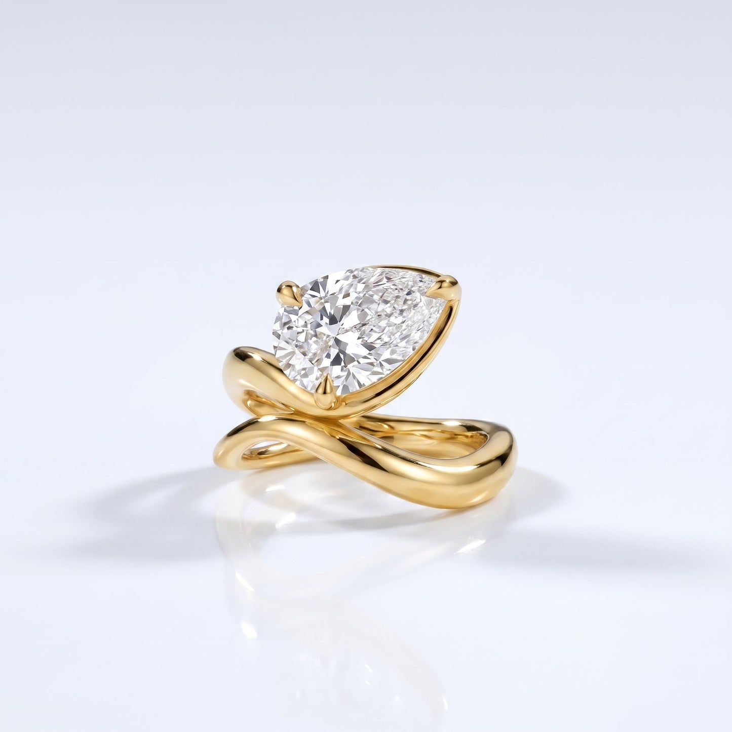 Marquise Swirl Solitaire Engagement Ring – 1 CT Lab Grown Diamond