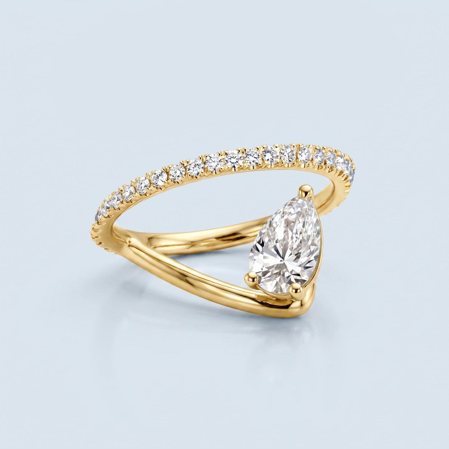 Marquise Swirl Solitaire Engagement Ring – 1 CT Lab Grown Diamond