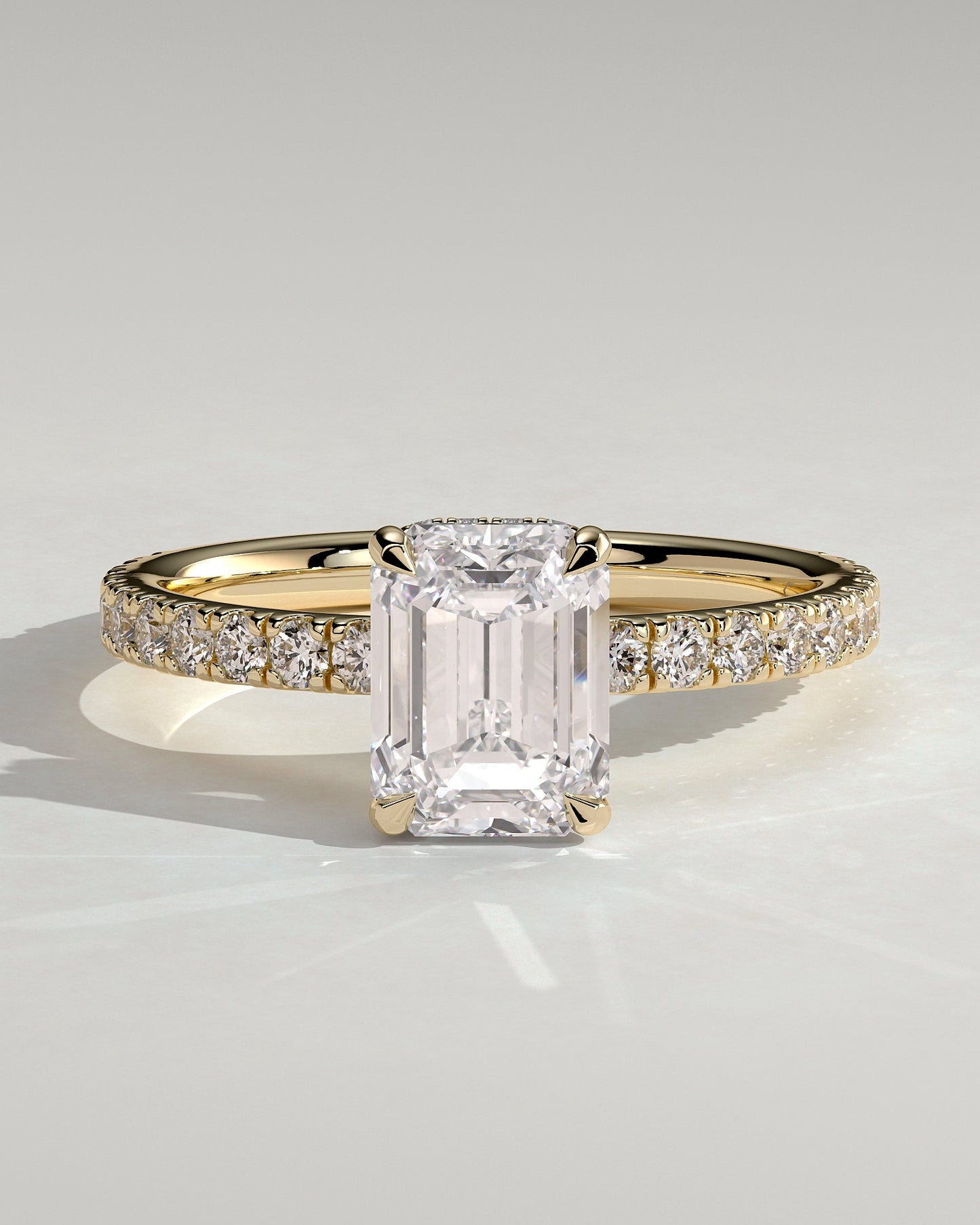 Round Halo, Pave & Split Shank Engagement Ring – 1.93 CT Lab Grown Diamond