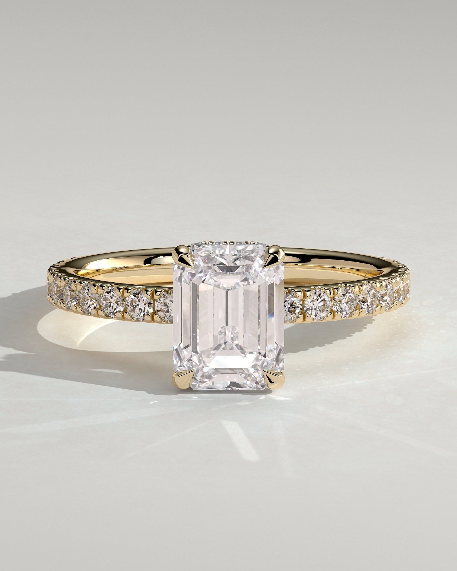 Round Halo, Pave & Split Shank Engagement Ring – 1.93 CT Lab Grown Diamond