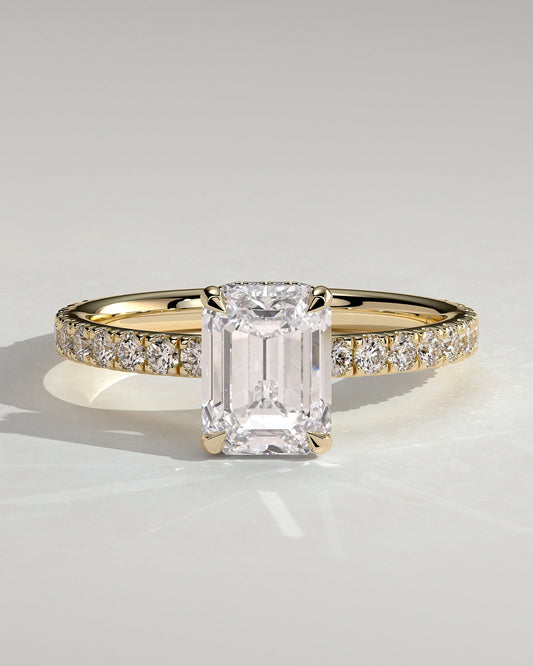 Round Halo, Pave & Split Shank Engagement Ring – 1.93 CT Lab Grown Diamond