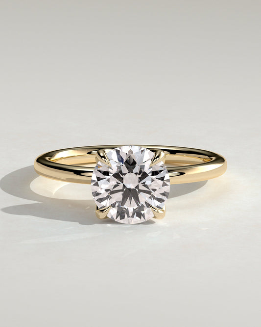 Round Halo, Pave & Split Shank Engagement Ring – 1.93 CT Lab Grown Diamond