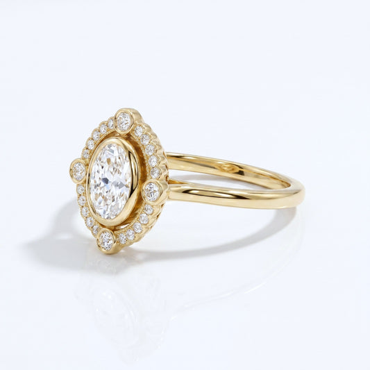 Marquise Swirl Solitaire Engagement Ring – 1 CT Lab Grown Diamond