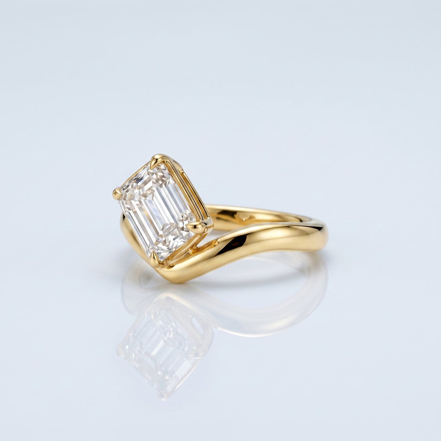 Marquise Swirl Solitaire Engagement Ring – 1 CT Lab Grown Diamond