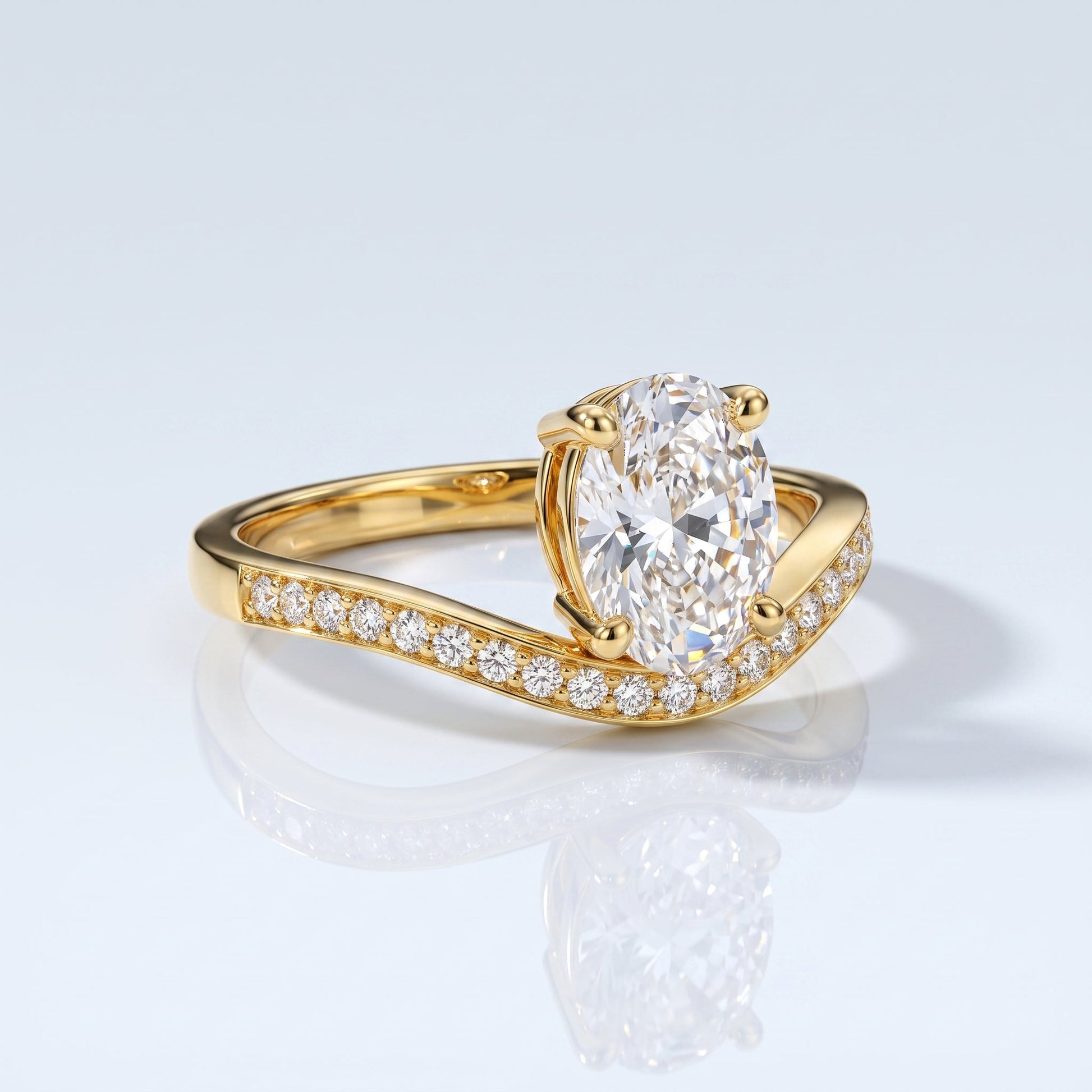 Marquise Swirl Solitaire Engagement Ring – 1 CT Lab Grown Diamond