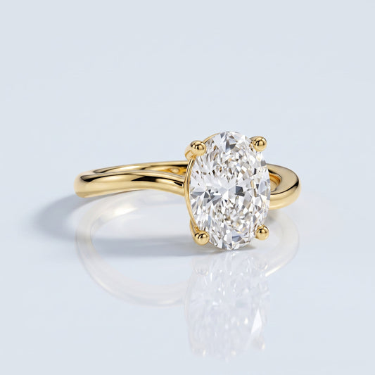 Marquise Swirl Solitaire Engagement Ring – 1 CT Lab Grown Diamond