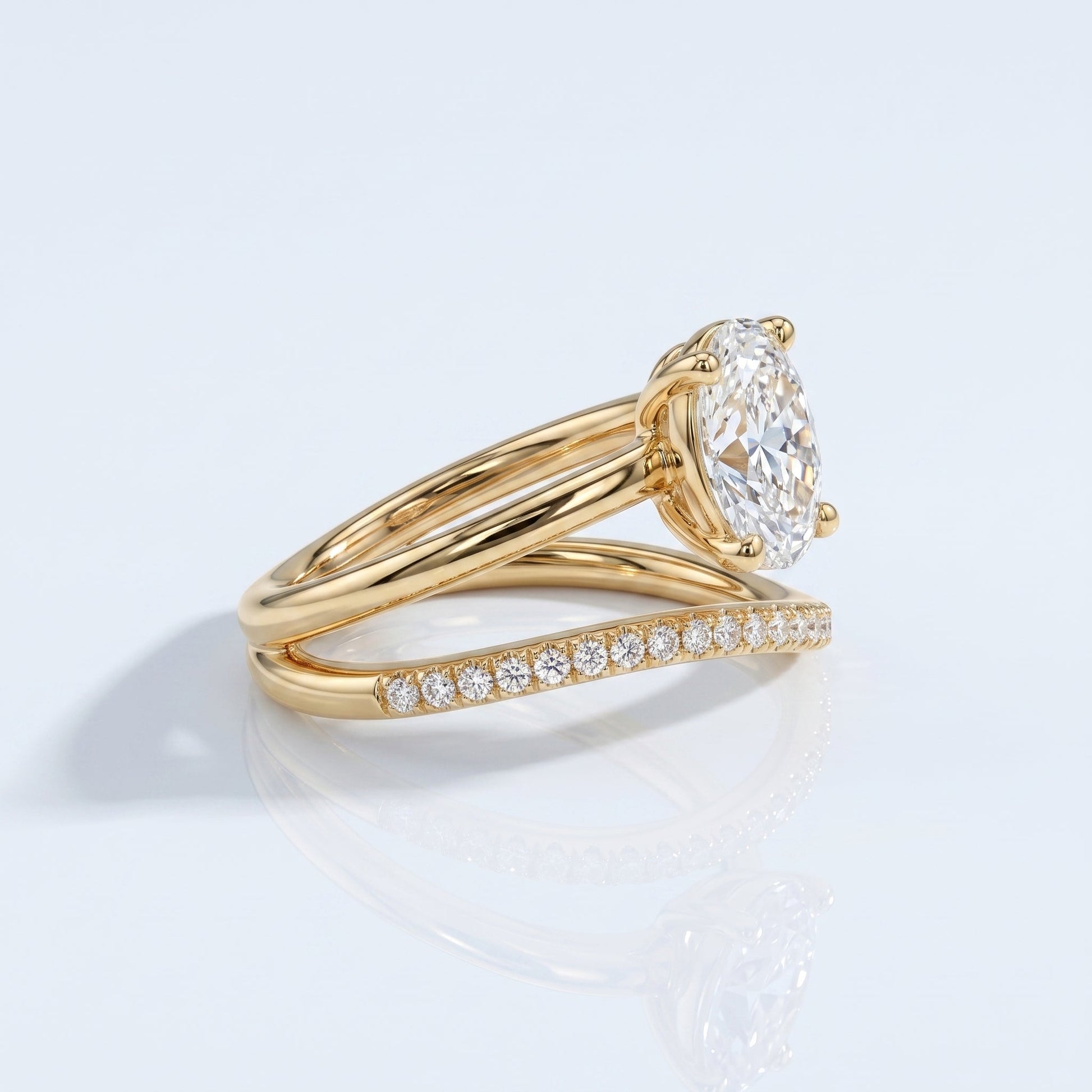 Marquise Swirl Solitaire Engagement Ring – 1 CT Lab Grown Diamond