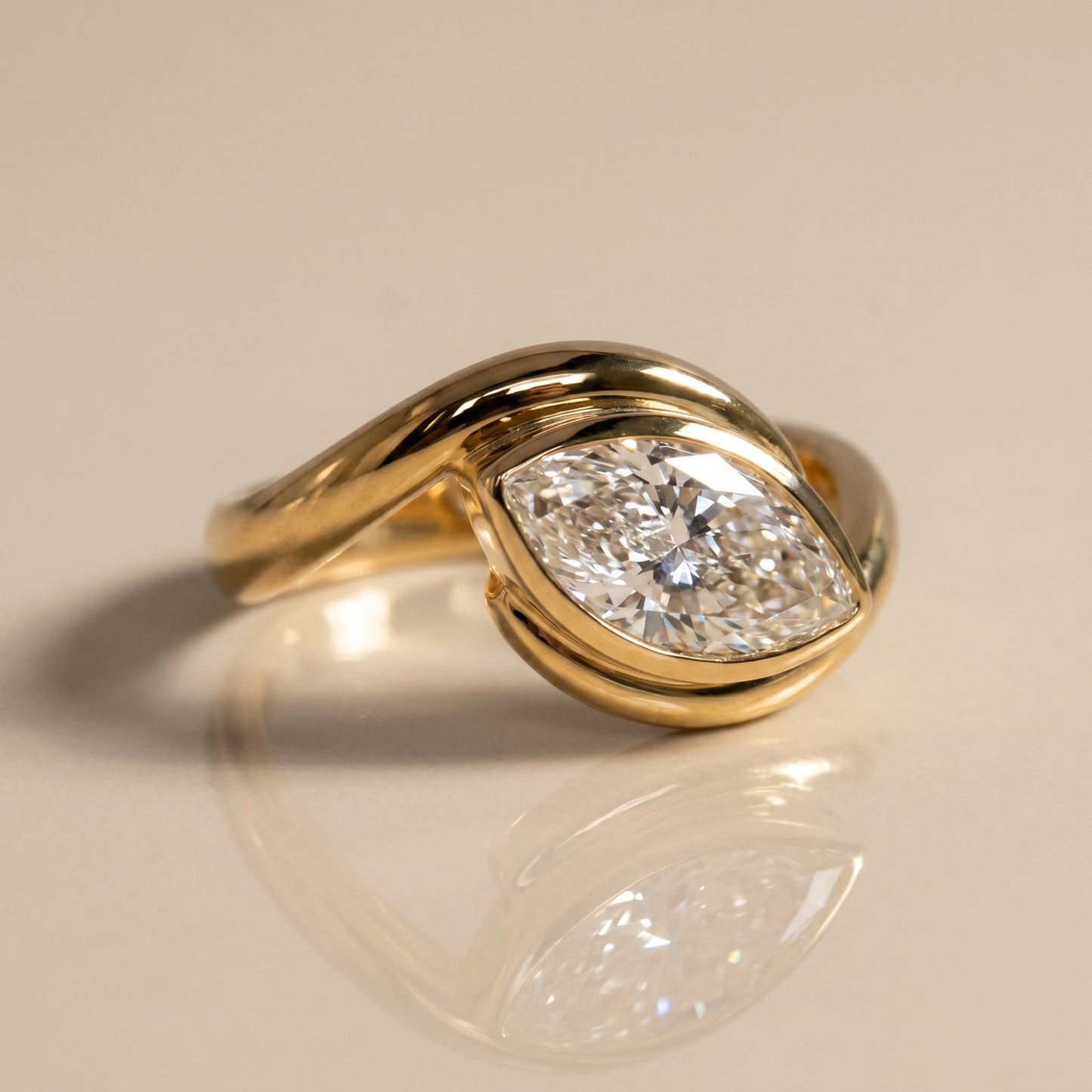 Marquise Solitaire Engagement Ring – 1.5 CT Lab Grown Diamond