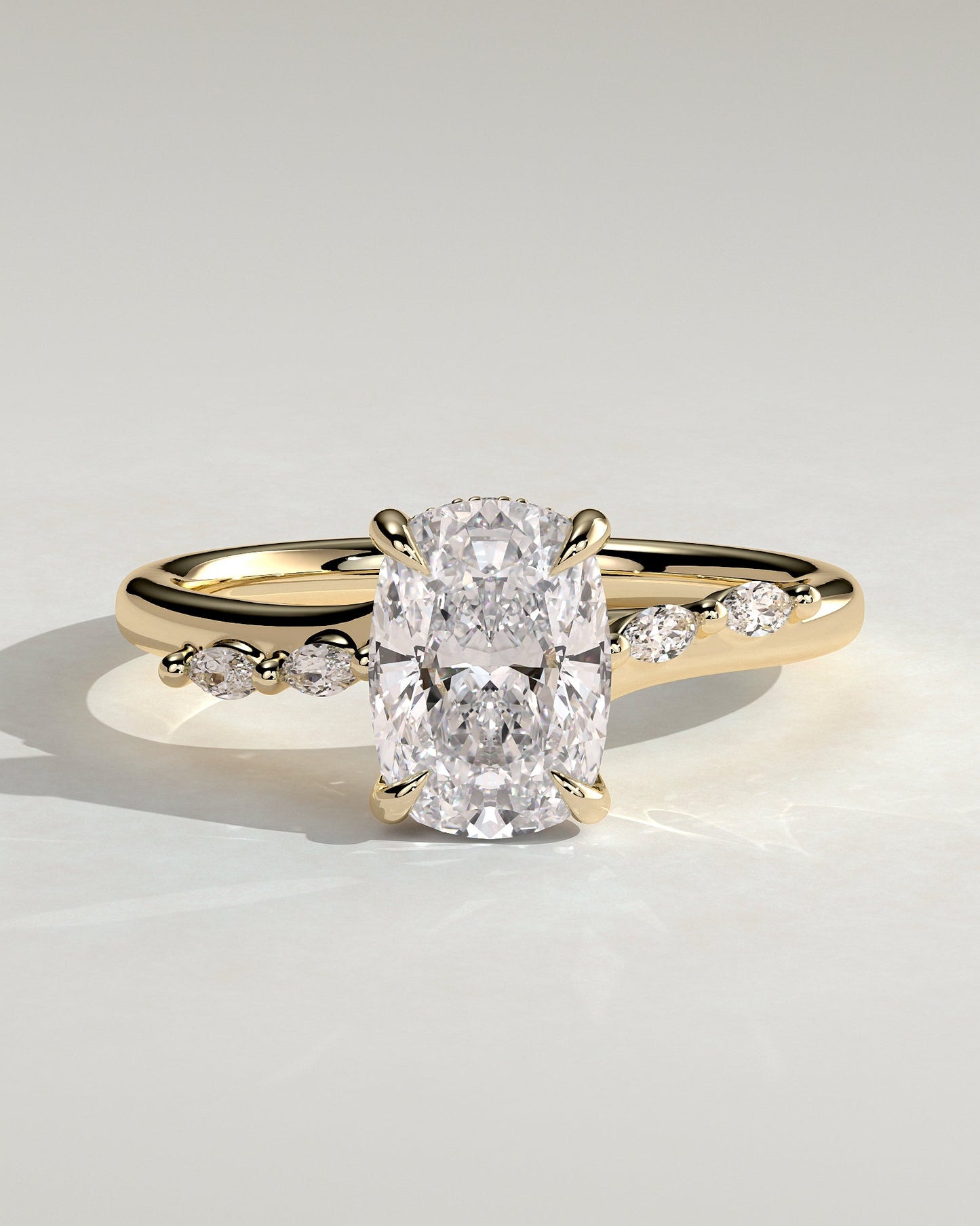Round Halo, Pave & Split Shank Engagement Ring – 1.93 CT Lab Grown Diamond