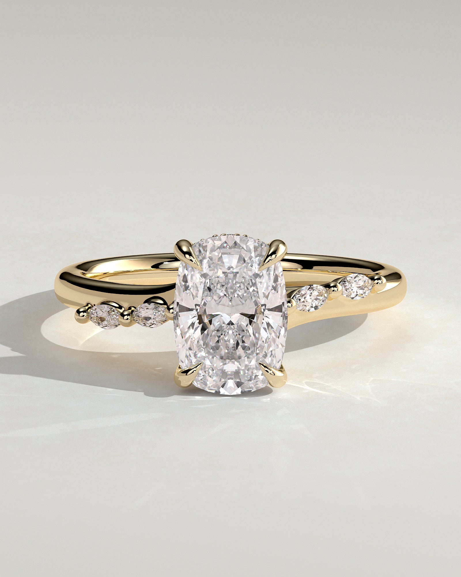 Round Halo, Pave & Split Shank Engagement Ring – 1.93 CT Lab Grown Diamond