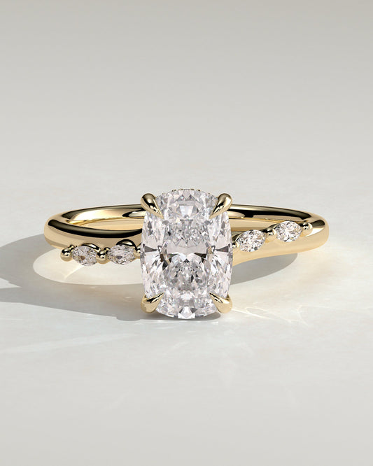 Round Halo, Pave & Split Shank Engagement Ring – 1.93 CT Lab Grown Diamond