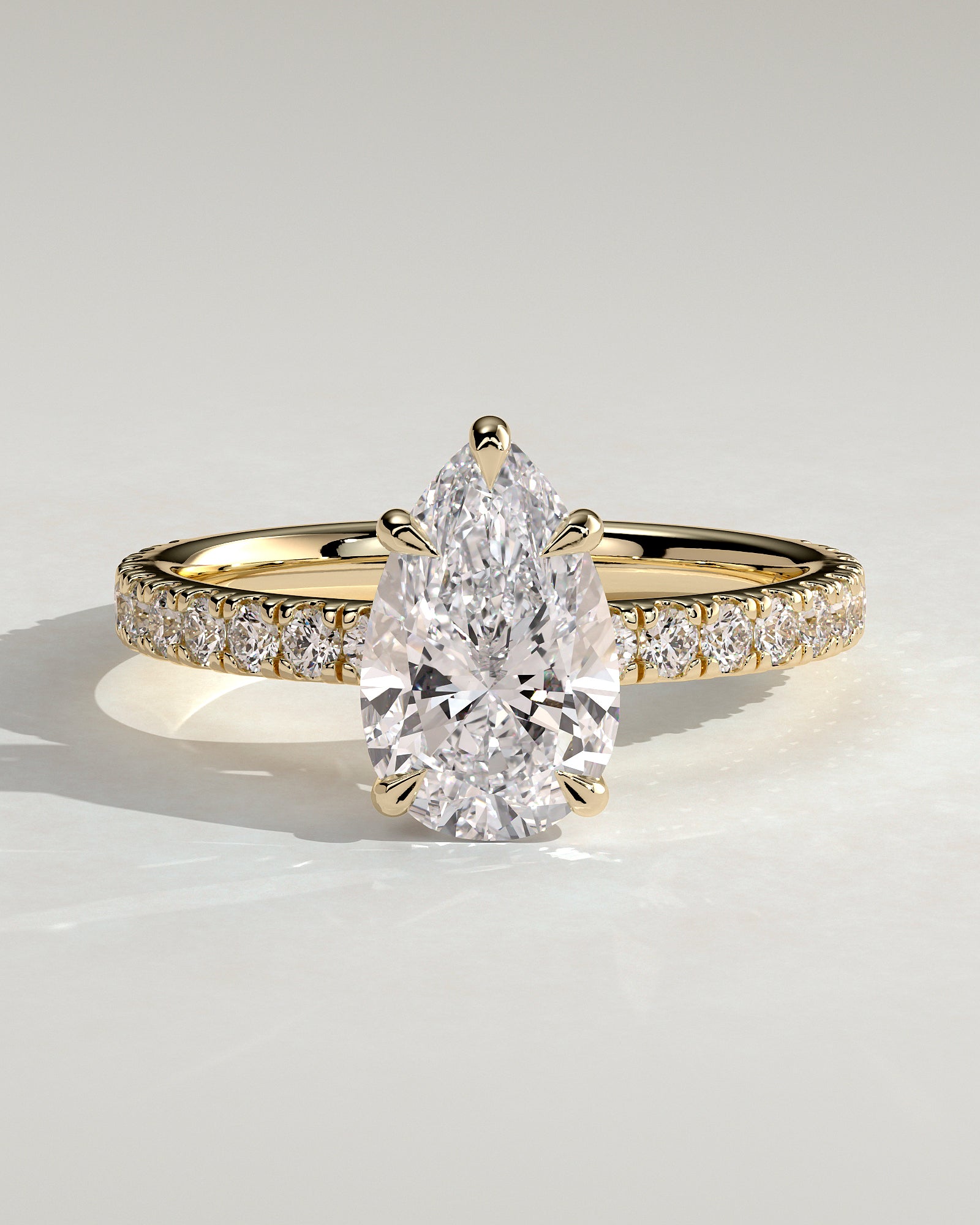 Round Halo, Pave & Split Shank Engagement Ring – 1.93 CT Lab Grown Diamond
