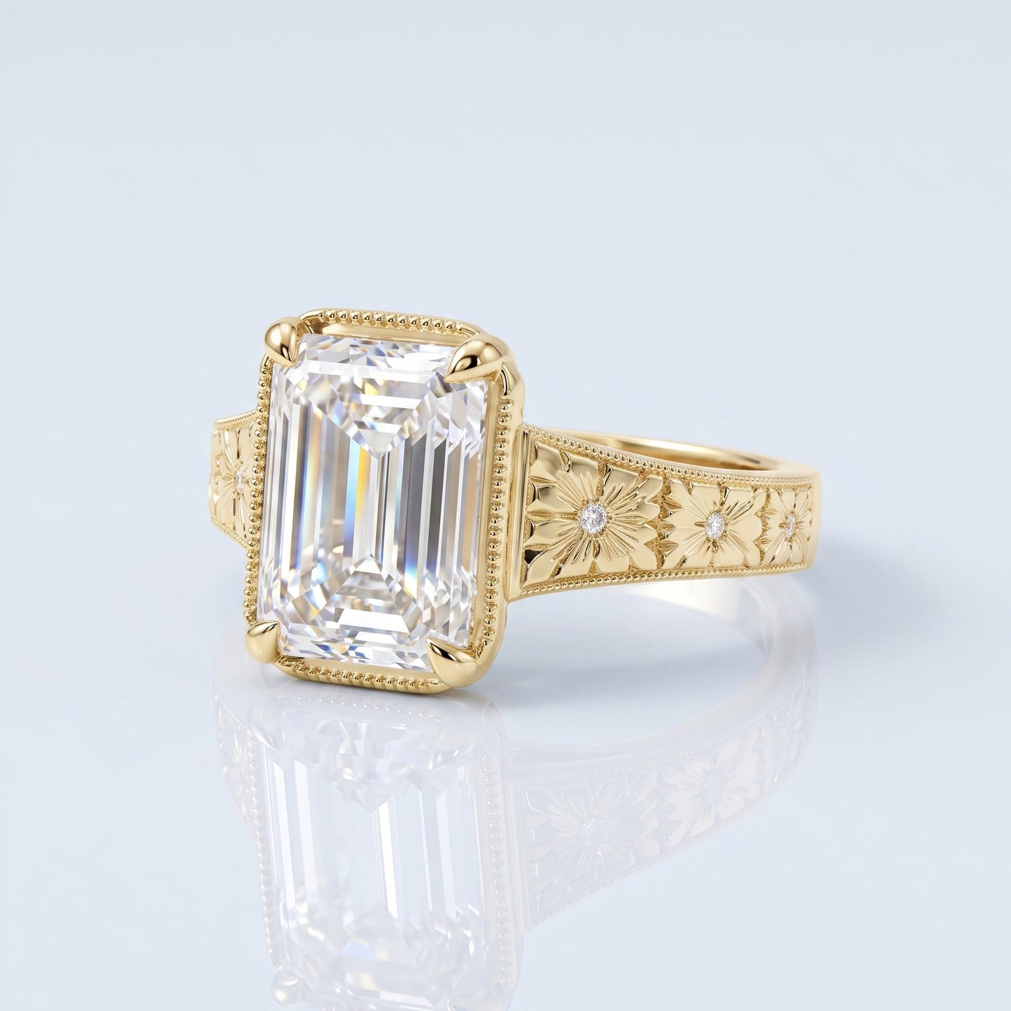 Marquise Swirl Solitaire Engagement Ring – 1 CT Lab Grown Diamond