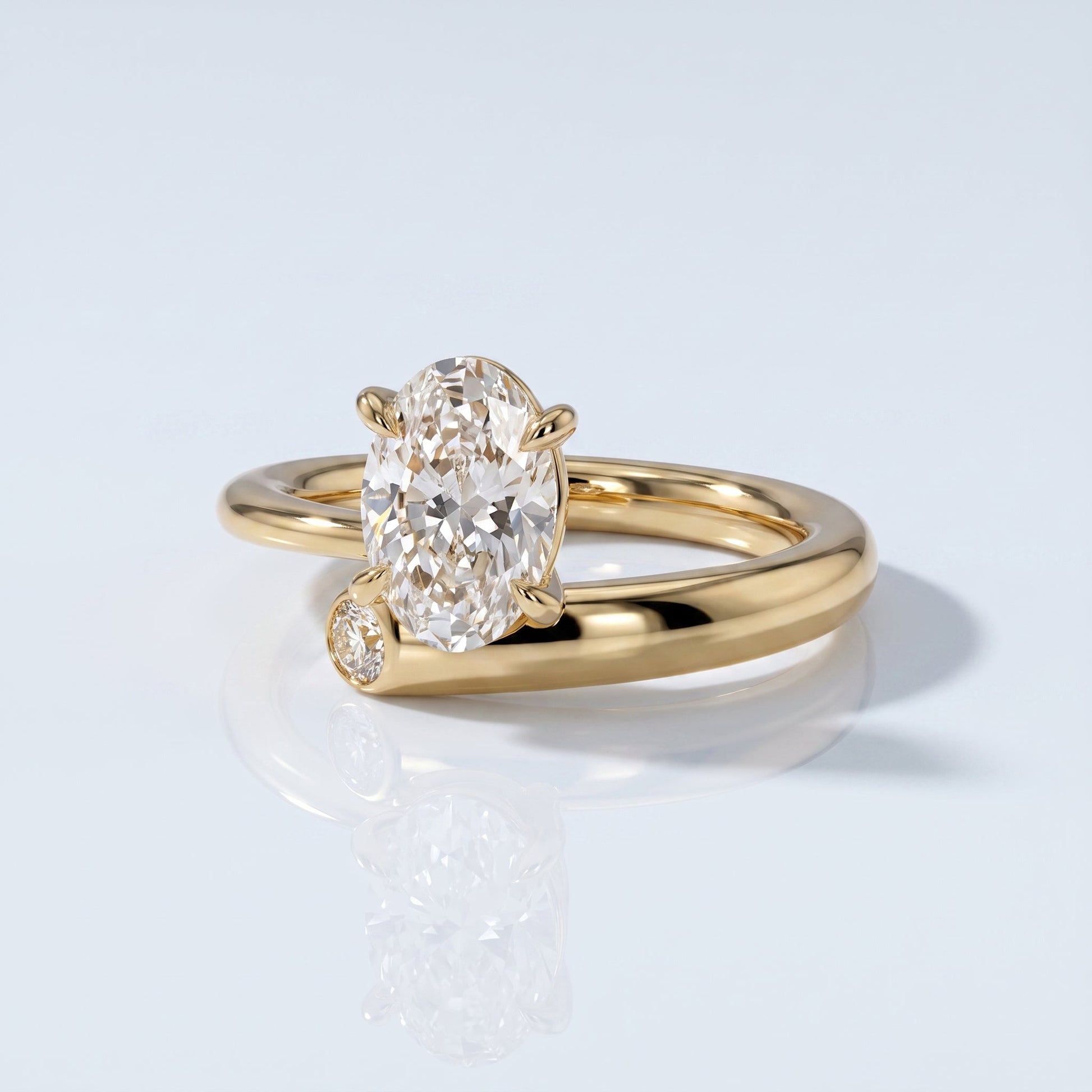Marquise Swirl Solitaire Engagement Ring – 1 CT Lab Grown Diamond