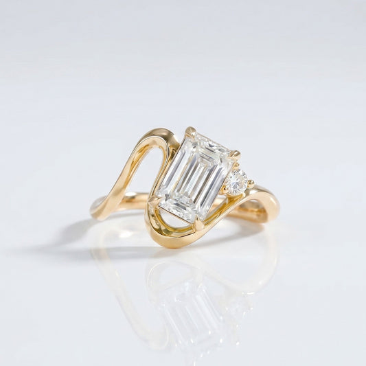 Marquise Swirl Solitaire Engagement Ring – 1 CT Lab Grown Diamond