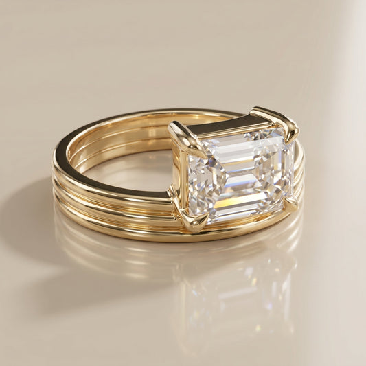 1.0 CT Round Solitaire Moissanite Diamond Bridal Ring Set