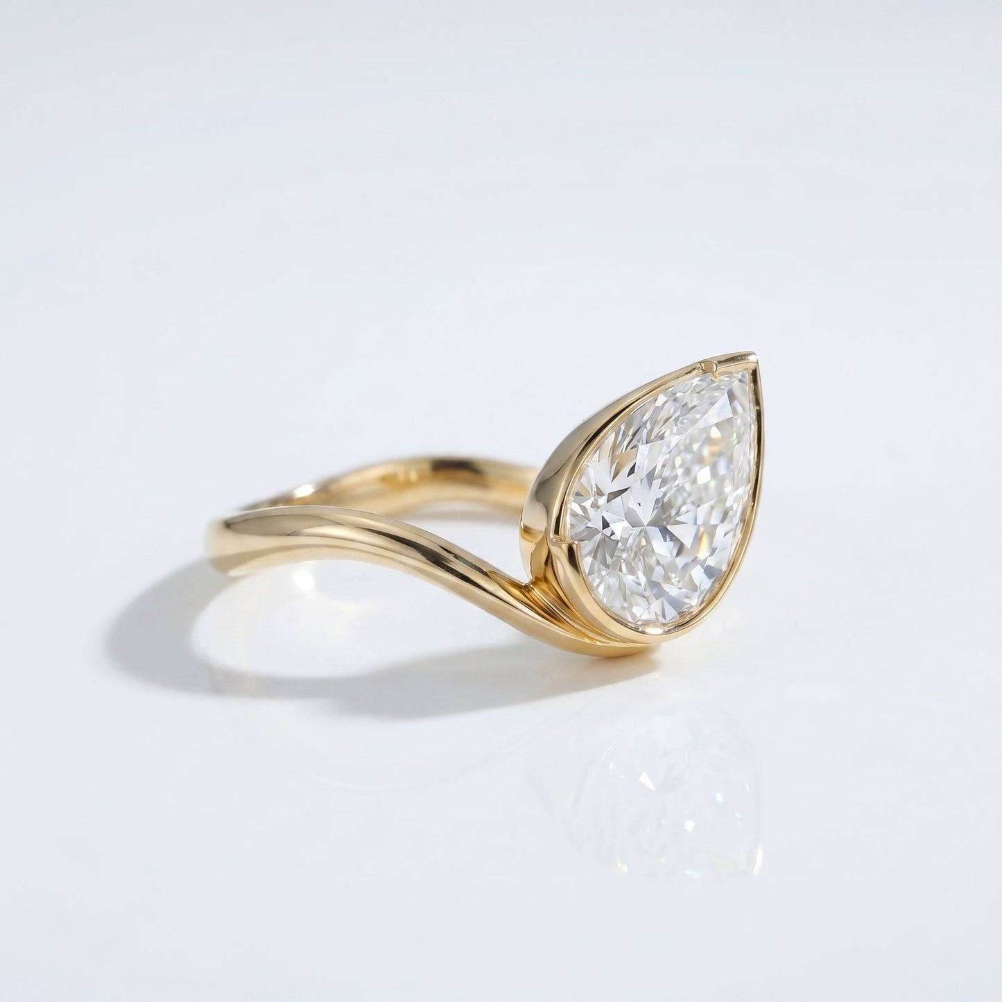 Marquise Swirl Solitaire Engagement Ring – 1 CT Lab Grown Diamond