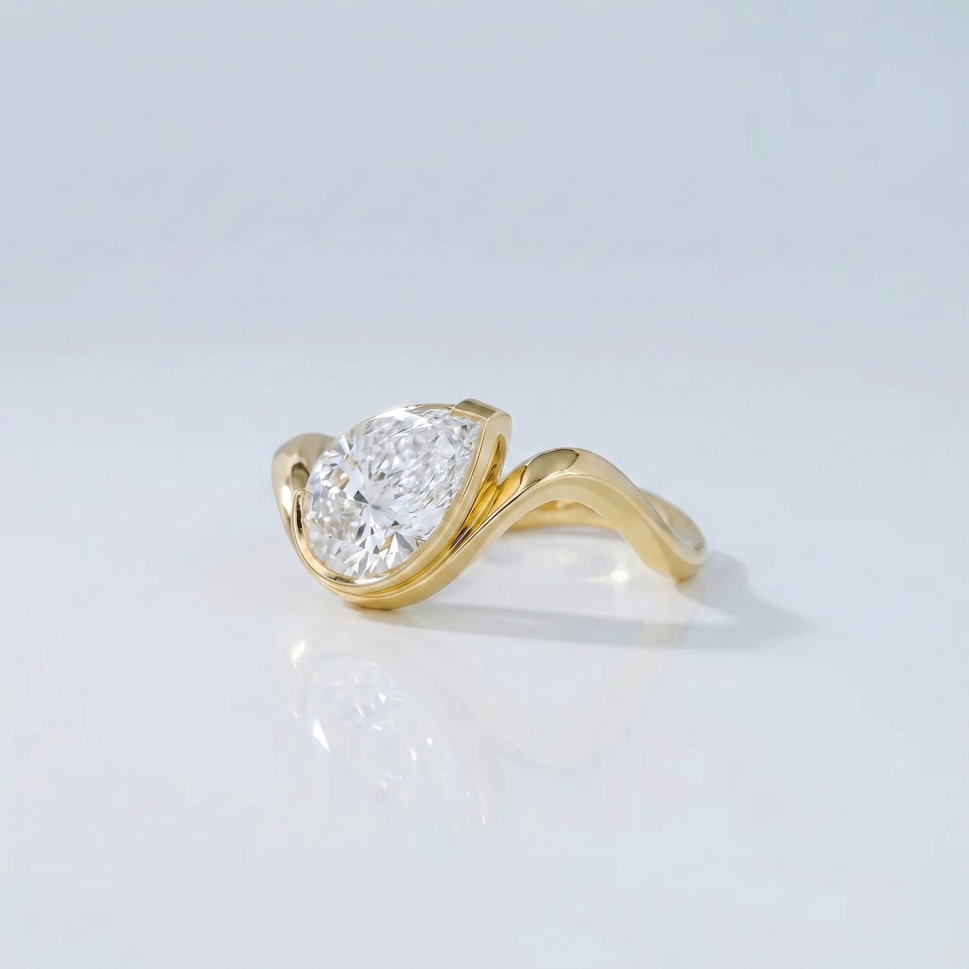 Marquise Swirl Solitaire Engagement Ring – 1 CT Lab Grown Diamond