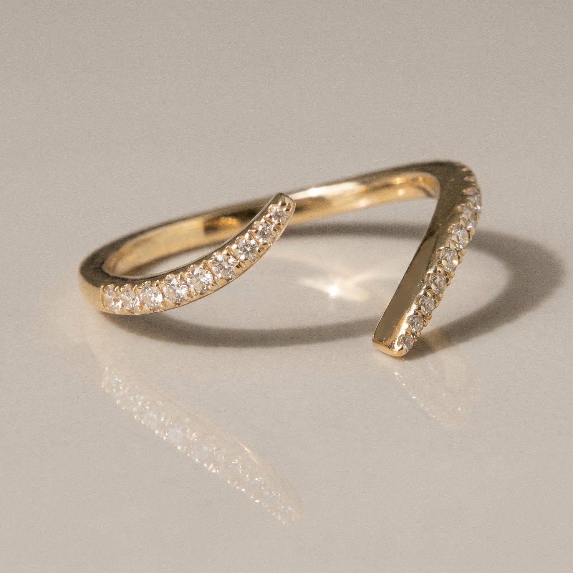 0.13 TCW Round Twisted DEF/VVS Lab Grown Diamond Wedding Band