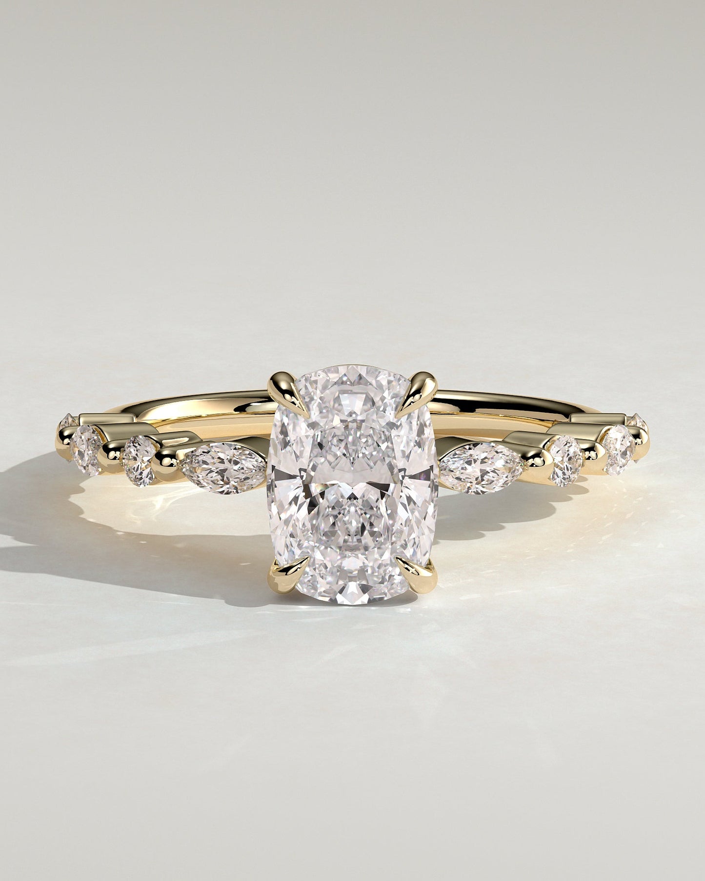 Round Halo, Pave & Split Shank Engagement Ring – 1.93 CT Lab Grown Diamond