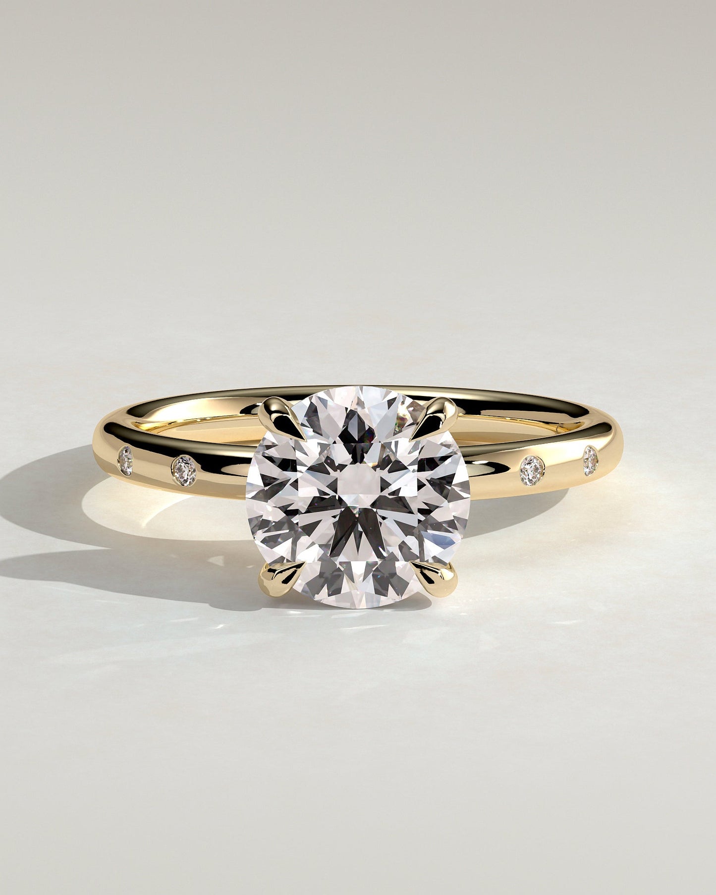 Round Halo, Pave & Split Shank Engagement Ring – 1.93 CT Lab Grown Diamond