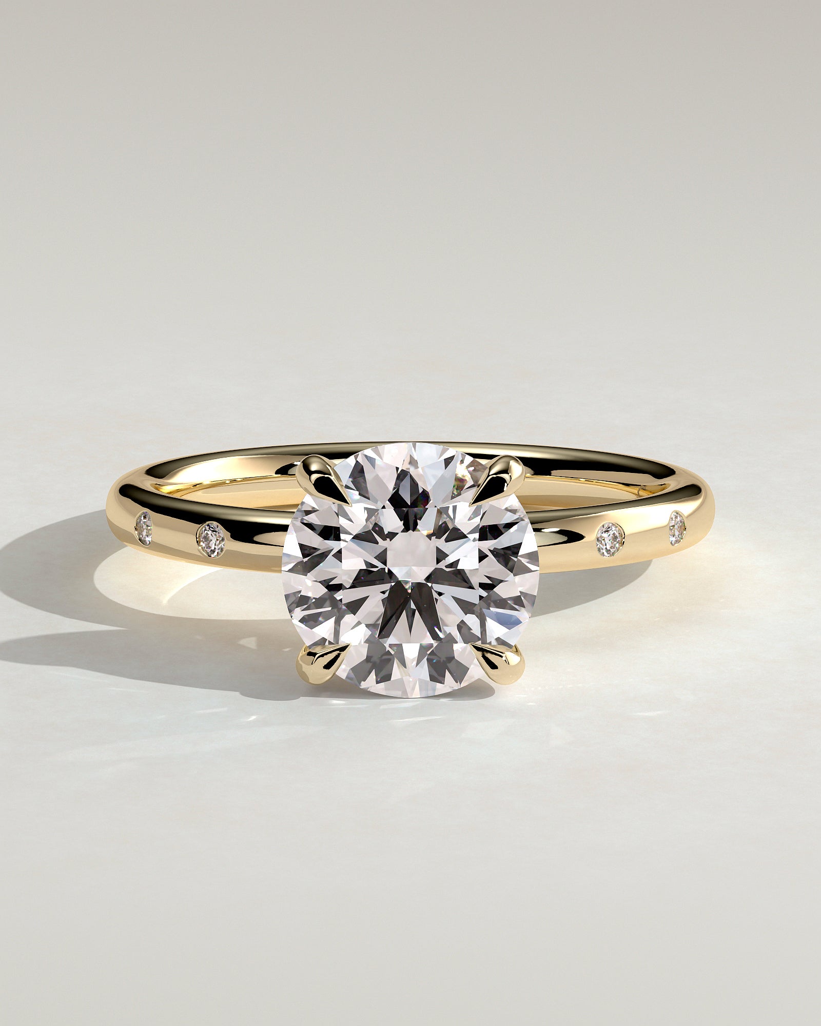 Round Halo, Pave & Split Shank Engagement Ring – 1.93 CT Lab Grown Diamond