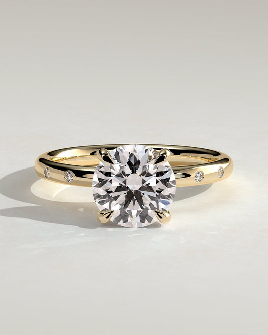 Round Halo, Pave & Split Shank Engagement Ring – 1.93 CT Lab Grown Diamond