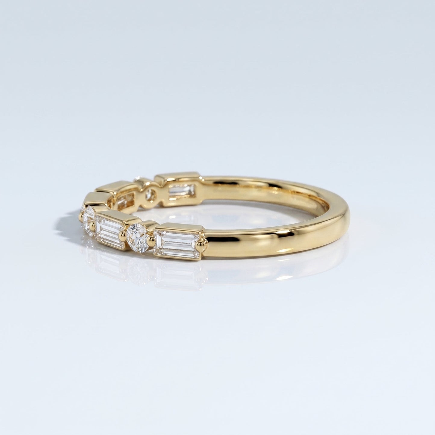 0.2 TCW Round Diamond Half Eternity DEF/VVS Lab Grown Wedding Band